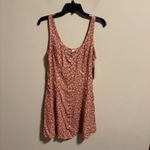 BP NWT Nordstrom Button Front Allison Dress Tan Pink Floral- Size Medium Photo 3