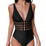 Cupshe NEW SWIMSUIT Women's LG 1PC Bathing Suit Tummy Control Mesh Adj. Straps Photo 12