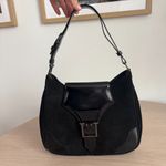 A. Testoni Suede And Patent Leather Black Shoulder Bag Photo 12