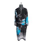 Studio One Womens Dress Size Small Black Aqua Floral Print NEW Photo 3