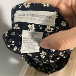 Liz Claiborne Vintage  A-line Pleated Black floral Midi Button Down Skirt Photo 7