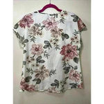 SheIn Women’s Top Size Medium Floral V Neck Semi Sheer Photo 4