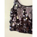 WAYF NWT Black Sequin Mesh Crop Tank Top Women’s Size XS Photo 2