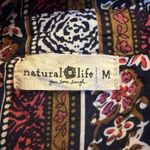 Natural Life  M Ansley Boho Tunic Silky Shirt Dress Stripe Button Front Photo 8