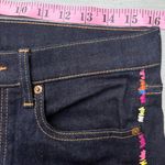 Ralph Lauren Polo Dark Wash Blue Denim Jeans Embroidered Rainbow Wide Pants Photo 12