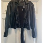 New York & Company Women's Faux Leather Black Tie Photo 4