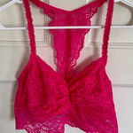 PINK - Victoria's Secret PINK Victoria’s Secret hot pink lace bralette size medium Photo 0