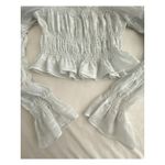 Princess Polly Womens Cropped Ruched Off the Shoulder Long Sleeve Top Photo 2