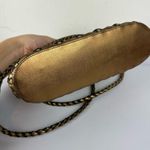 Vtg CEM Gold Metallic Woven Leather Crossbody Bag Full Zip Photo 11