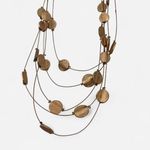 None Layered Multi-Row Gold Brass Style Necklace – Art Deco Boho Circle Pendant Photo 2