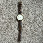 Women’s vintage gold tone vegan leather adjustable watch‎ own size Brown Photo 2