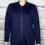 Isaac Mizrahi Live! Essentials Size XL Navy Blue Zip Up Knit Jacket w/ Pockets Photo 0