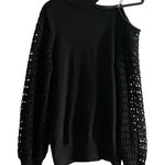 New York & Company Black Cold Shoulder Sweater Cutout Knit Size M Size M Photo 0