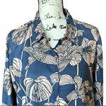 Utsa By‎ Westside Blue Tan Floral Button Front Shirt Dress Women's Medium Brown Photo 1