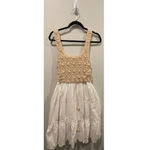 Anthropologie BY Beckett Crochet Beige Sleeveless Eyelet Midi Dress Photo 2