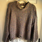 POL Women's Gray Distressed Sweater Photo 0