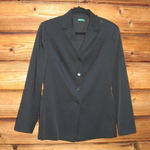 United Colors Of Benetton NWOT Black Classic 4 -Button Blazer Jacket Italy Photo 0
