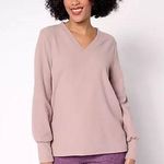 Cuddl Duds Ribbed Fleece V-Neck Pullover New Photo 0