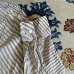 Old Navy The Slim Shirt Tan Pin Striped Collared Top Office Siren Medium Photo 3