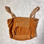 Urban Outfitters  Eden Velvet Golden Brown Ruched Cami Crop Tank Top Photo 4