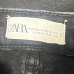 ZARA  Women's Black High Rise Raw Hem Cropped Straight Leg Denim Jeans Size 00 Photo 2