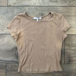 Tan Ribbed Tee Shirt Photo 1