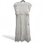 Bella Ella Boutique Women’s Long White Tiered Flutter Sleeve Dress Size Small Photo 1