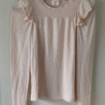 Nation Ltd  Ruffled Long Sleeve Top in Light Pink size small Photo 0