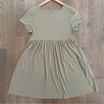 Wild Fable Ribbed Round Neck Short Sleeve Knit Babydoll Dress Pale Sage Green M Photo 0