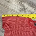 Eddie Bauer Eddy Bauer Melon with White Stripes Short Sleeve Round Neck Ruched Sides Tee S Photo 11