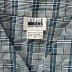 Leslie Fay Vintage Plaid Button Down Skirt Set Blue 12 Photo 2