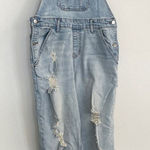 No Boundaries  Blue‎ Women's Denim Overall Pants Relaxed Size M 7/9 - Size M Photo 0