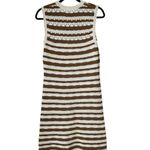 Veronica Beard Templeton Dress Tan Crochet Knit Desert Khaki Size Large Photo 8