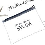 For Love & Lemons new Swim ❤︎ Logo Airline Travel Bikini Cosmetics Bag ❤︎ Clear Photo 6