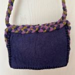 Chrissy Teigan Rising Tide Woman’s Blue 100% Wool Shoulder Purse with Flower and Pompom Details Photo 3