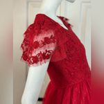 JessaKae Elegant Lace With Tulle Red Midi Dress Size XS Photo 15