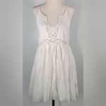 Free People  Ilektra Lace Inset Cotton Chemise mini dress  Sz medium Photo 4