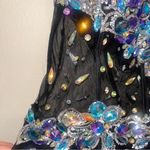 PARTYTIME Black MANY RHINESTONES Sz 16 Gown Prom Party Pageant Turquoise Photo 1
