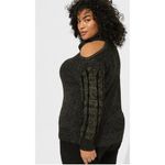 Torrid  Lurex Cable Pullover Cold Shoulder Turtle Neck Sweater Size 2‎ NWT Photo 3