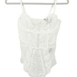 INC International Concepts Womens Coquette Sheer Lace Bodysuit Size M White Size M Photo 0
