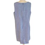 Talbots Size 14 Butterfly Embroidered Shift Dress Linen Blend Blue Tank Photo 1
