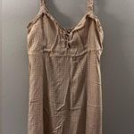 American Eagle  Women Beige Plaid Mini dress size L‎ Photo 0