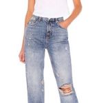 Free People NEW High Rise Straight Leg Jeans Blue Photo 0