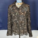 LPA  black long sleeve button down collared shirt size small Photo 1