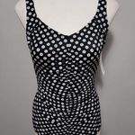 One Piece Paradise Bay black polka dot slimming swimsuit size 8 Photo 0