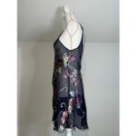 Frederick's of Hollywood Women’s Silk floral slip dress. Navy blue burnout Sz SMALL Photo 3