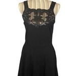 AQUA Black Lace Sleeveless Mesh Upper Dress Women SZ L Photo 0