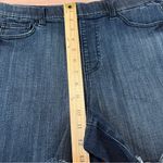 Judy Blue Jegging Dolphin Hem Shorts Stretch Dark Wash Denim Frayed Cutoff L Photo 9