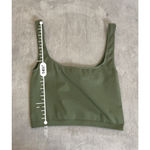 Free People Women's  Green Seamless Square Neck Crop Tank Top M Photo 3