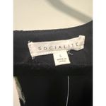 Socialite Floral Print Romper Maxi Dress Plunge V-Neck Black White L Photo 4